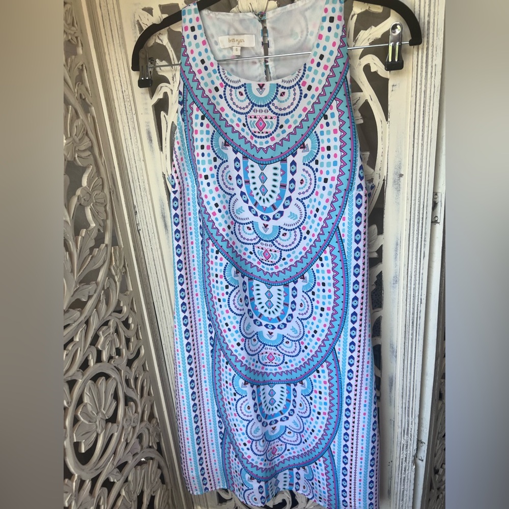 Sleeveless Blue Patterned Midi Dress by Lilly Pulitzer